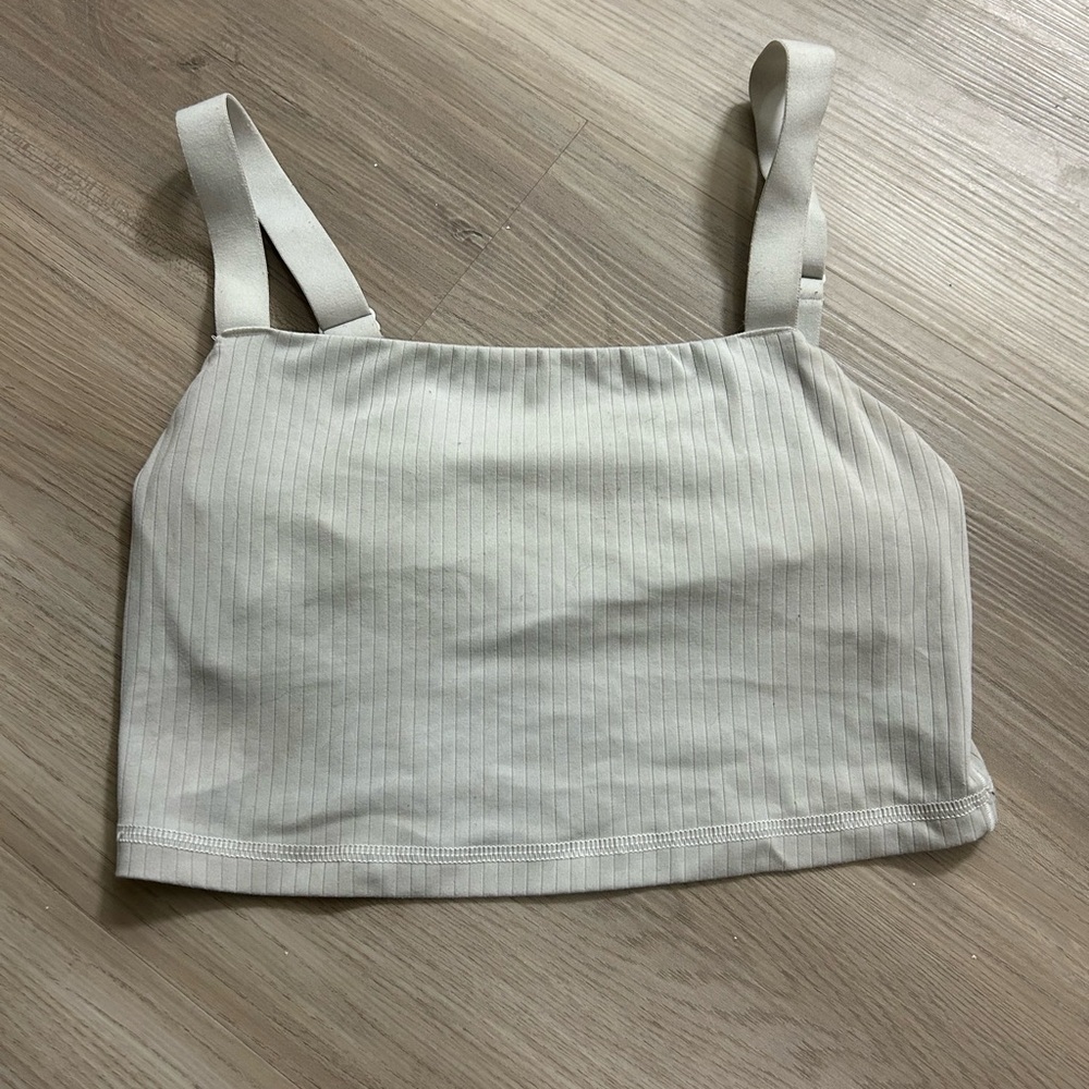 Aerie white tank with built in bra